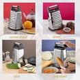 thumbnail image 3 of 4-sided stainless steel grater - Kitchen grater for coarse and fine grating, for fruits, vegetables, carrots, 3 of 5