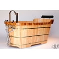 thumbnail image 3 of ALFI brand AB1148 59" Free Standing Wooden Bathtub with Chrome Tub Filler, 3 of 11