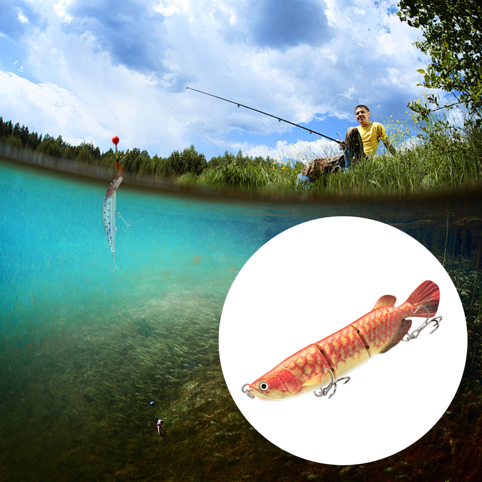 Slow Sinking Fishing Lure with Lifelike Glide Action, Realistic Trout Shad Tackle with Tail Movement, Slow Sinking Bait for Freshwater and Saltwater Fishing, 6PCS