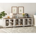 thumbnail image 3 of WAMPAT 3-in-1 Buffet Server Table, Accent Sideboard with Glass Door & Storage, Console Table for Kitchen, Dining Room, Living Room, Rustic White, 3 of 8