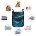thumbnail image 6 of Daiia Vintage Blue Pattern Whale Round Laundry Basket with Handles Thickened Waterproof Circular hamper,Dirty Clothes Storage Basket for Bedroom,Bathroom,College Dorm-Medium, 6 of 8