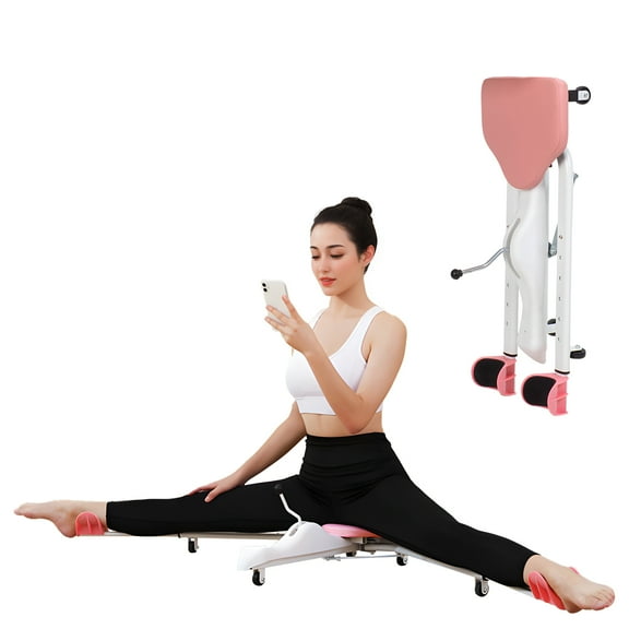 DJZ Split Machine,Leg Stretcher Split Machine for Flexibility,Splits Adjustable 0-180°Leg Split Stretching Machine for Gymnastics Training Equipment,Silent Wheels,330lb Capacity _Pink