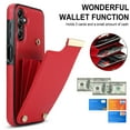 thumbnail image 5 of Wallet Case for Samsung Galaxy A54 5G, Vintage Premium PU Leather Ultra Slim Case with Card Holder, Protective Anti-drop Magnetic Clasp Phone Case for Samsung Galaxy A54 5G, Red, 5 of 6
