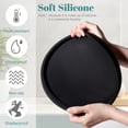 thumbnail image 4 of Silicone Bathroom Tray Round Kitchen Counter Organizer Decorative Vanity Accessories Coffee Table Decor for Perfume, Candle, Soap Dish, 10 Inch, Black, 4 of 13
