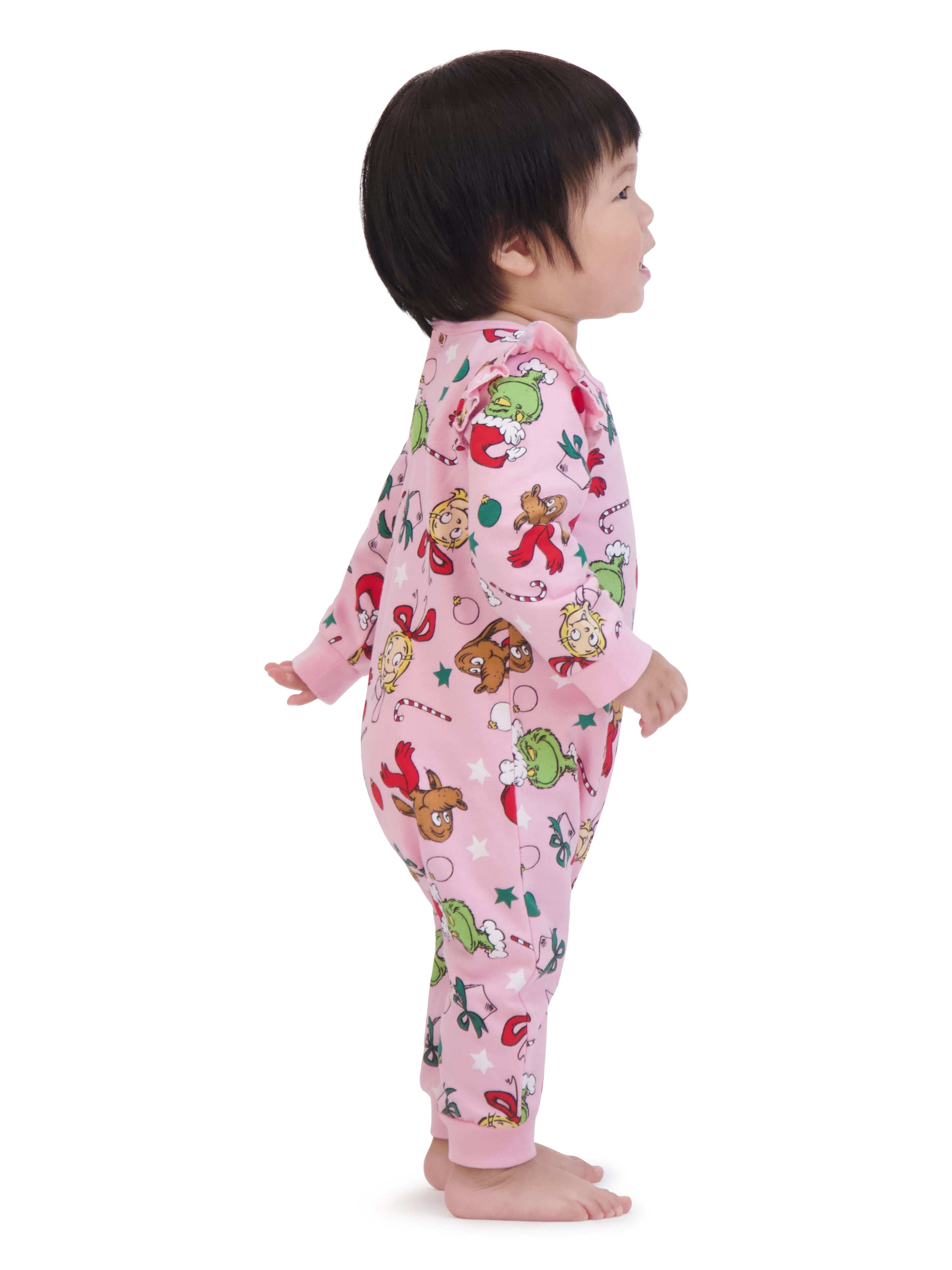 Dr.Seuss Baby Girl Grinch Printed Coverall, Sizes 0-24 Months