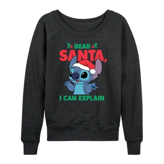 Lilo & Stitch - Dear Santa I Can Explain - Women's Lightweight French Terry Long Sleeve Shirt
