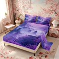 thumbnail image 2 of Manfei Fantasy Temple Queen Sheet Sets for Girls, Purple Moon Cherry Bed Set, Purple Black Pink 4pcs, 1 Flat Sheet, 1 Fitted Sheet and 2 Pillowcases, 2 of 6