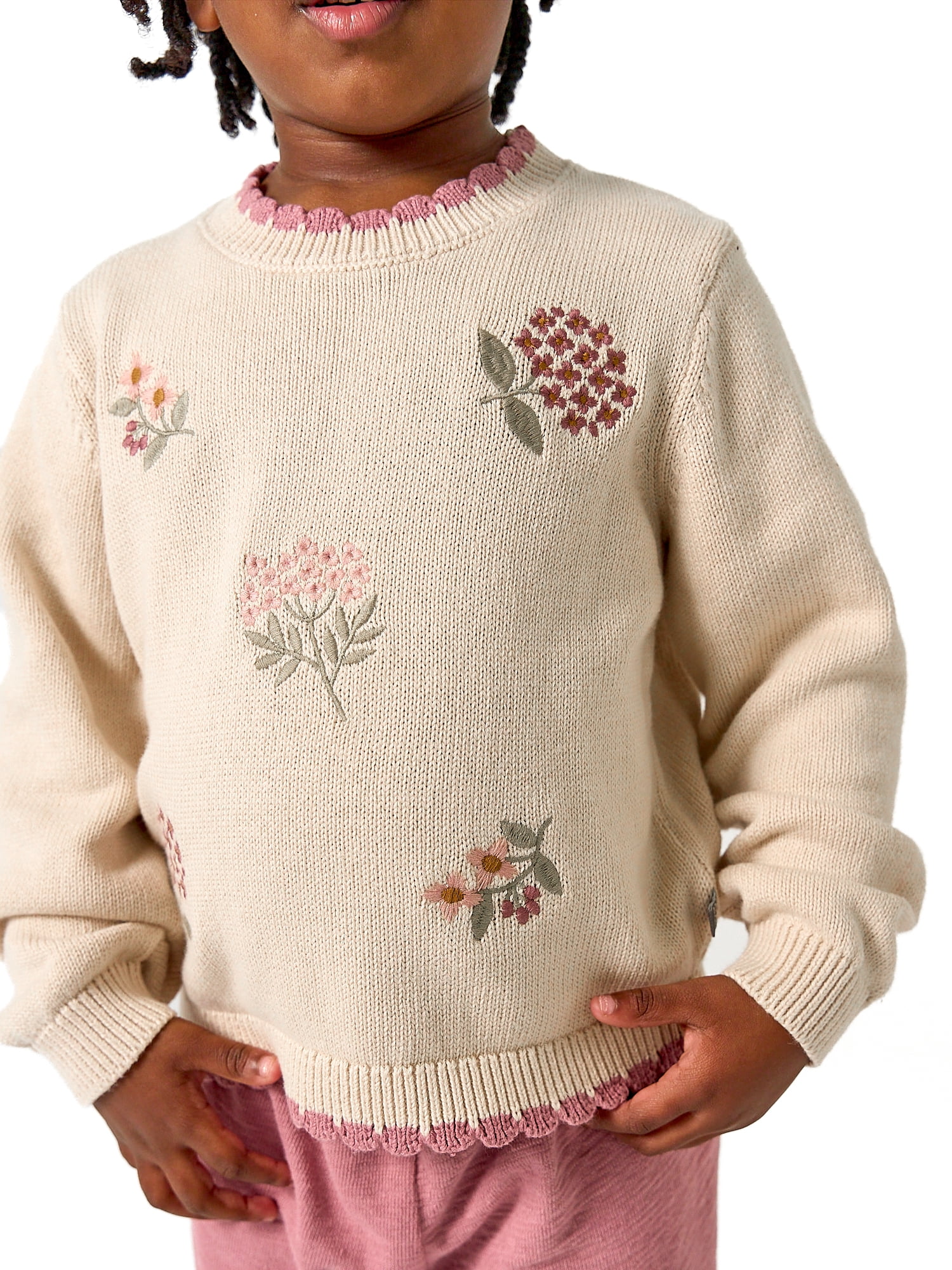 Modern Moments by Gerber Toddler Girl Textural Sweater, Sizes 12 Months - 5T