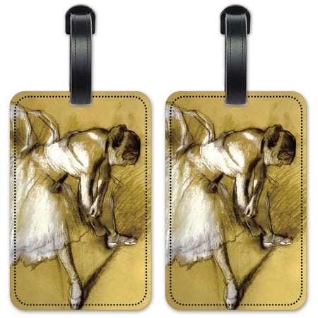 Degas: Dancer Adjusting Shoe - Luggage ID Tags / Suitcase Identification Cards - Set of 2