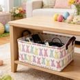 thumbnail image 4 of Easter Bunny Storage Basket, 14.96x10.24x7.87in Fabric Foldable Bin, Multi-Functional Organizer with Handles, Holiday Gift, 4 of 6