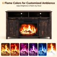thumbnail image 6 of SESSLIFE 58" Fireplace TV Stand for TVs up to 65", Farmhouse Entertainment Center with Electric Fireplace, Sliding Barn Doors and Storage Cabinets, Black Brown, 6 of 8