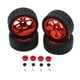 thumbnail image 2 of Kit de ruedas y neumáticos RC de repuesto para coche RC, kit de adaptador de cubo hexagonal de 12 mm Rojo, 2 of 9