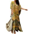 thumbnail image 1 of Robe de Plage à Imprimé pour Femmes à Manches Courtes, Grande Taille, Couvre-Maillot, 1 of 4
