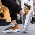 thumbnail image 3 of Men'S Lightweight Breathable Sneakers - All-Season Gym, Office, Everyday Shoes - Durable Canvas Upper for Men, Gym Foot ，ow-Top Sneakers in Olive Green/ Colorway, Lace-Up Closure, Cushioned MD Sole, 3 of 9