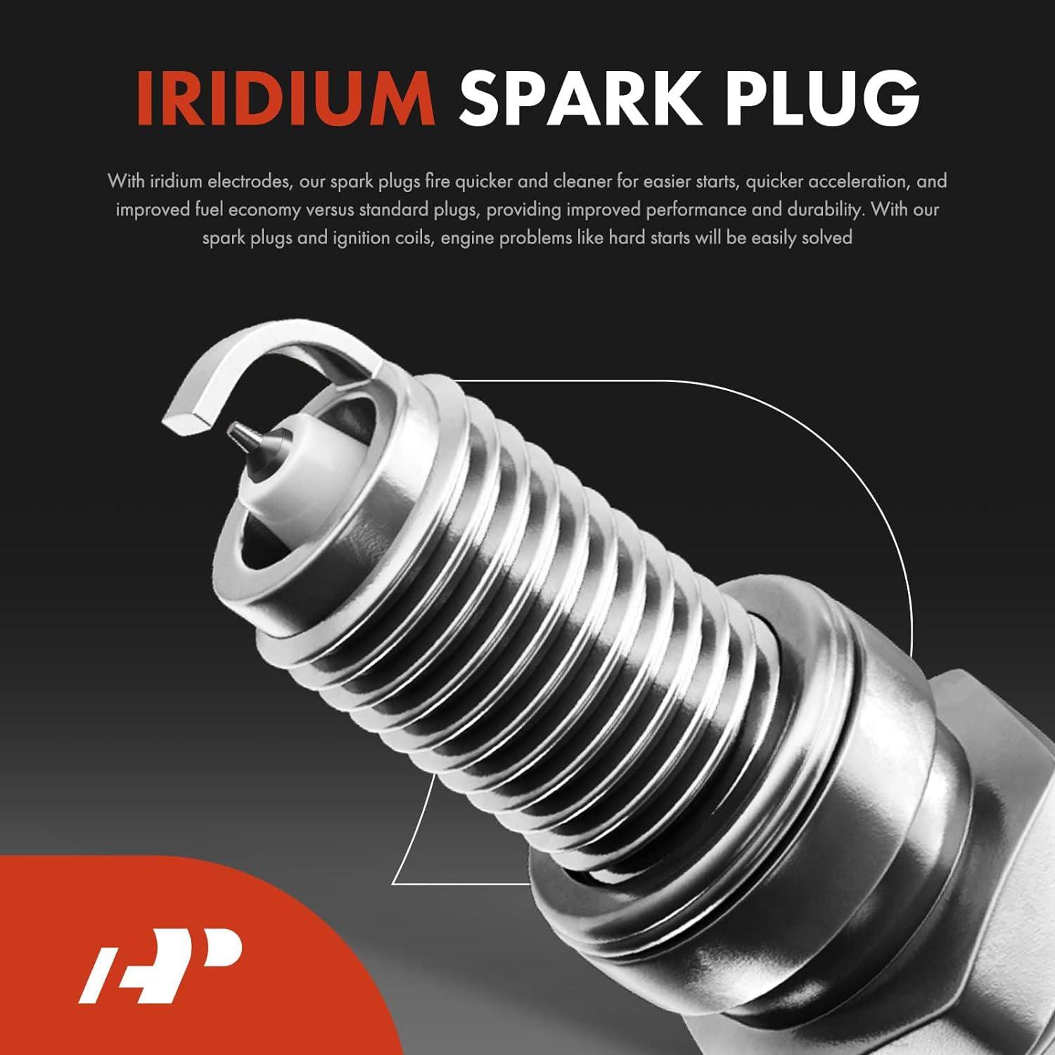 A-Premium Set of 6 Ignition Coil Pack and Iridium Spark Plugs Compatible with Honda Accord 2002, Odyssey 1999-2004 & Acura CL 2001-2003, TL 1999-2008, Replace# 30520RCAA01, 30520RCAA02