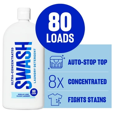 Swash® Smells Like Clean Laundry HE Ultra-Concentrated Liquid Laundry Detergent, SWHLDLFL2S, 80 Loads, 30 fl. oz.