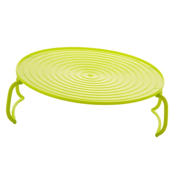 Estante para horno microondas multifunción de cocina, soporte para cuencos y platos, diámetro: 23,5 cm Verde