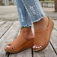 thumbnail image 3 of Mepaouo Summer Sandals for Women 2025 Platform Wedge Slides Arch Support Casual Walking Shoes Brown 8.5, 3 of 8