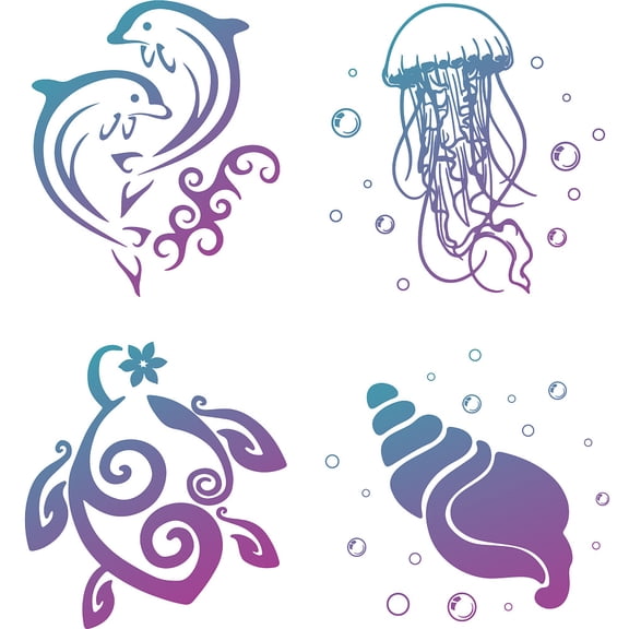 1 Set PVC Window Static Sticker Flat Round Shape for Window or Stairway Home Decoration Dolin 160x160x0.3mm 4pcs/set