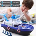 thumbnail image 3 of Simulation Track Inertia Boat Toy Vehicles Music Story Lamp Toys Ship Model Car Parking Boys Toys Children Christmas Present for 3-6 years, 3 of 11