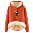 thumbnail image 1 of Sweat à Capuche Décontracté pour Femmes, Série de Noël, Motif Imprimé, Veste de Sport à Fermeture Éclair, Orange TTG, 1 of 4