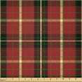 thumbnail image 2 of Ambesonne Plaid Fabric by the Yard Microfiber, Modern Checkered Square Motif, 2 Yards, Raspberry and Charcoal Grey, 2 of 2