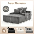 thumbnail image 6 of Chaise Lounge Chair Indoor, Oversized Corduroy Upholstered Boneless Sofa with USB & Type C, Deep Seat Sleeper Couch Reading Chairs with Pillows, Pre-assembled Corduroy Sofas Couches Living Room, 6 of 12
