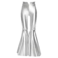 thumbnail image 5 of Alvivi  Girls Sequin Dance Outfit Metallic Crop Top with Bell-Bottom pants Jazz Performance Outfit 5-16 Years Silver 12, 5 of 7