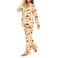 thumbnail image 2 of FOR U DESIGNS Colorful Mushroom Womens Pajama Sets Long Sleeve Sleepwear Button Down Shirt 2 Piece Size 4XL Nightwear Soft PJ Lounge Set Womens Button Front Jogger, 2 of 7