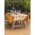 thumbnail image 2 of Outdoor Tablecloth with Umbrella Hole and Zipper, Fall Pumpkins Rectangle Table Cloth 54x80 Inch Waterproof Tablecloth, Straw Man Thanksgiving Leaves Orange Check Picnic Table Cover for Patio Camping, 2 of 7
