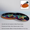 thumbnail image 4 of Frog Set of 6 Round Microfiber Leather Coasters, 11x11 cm/4.3x4.3 in, Drink Coasters for Cups, Heat Absorbent Coasters for Drinks, Coaster Set for Home and Kitchen - Black, 4 of 6