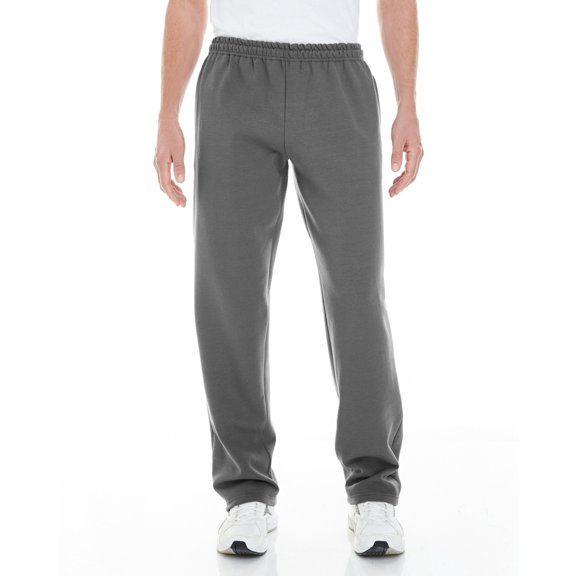 The Gildan Adult Heavy Blend 8 oz Open-Bottom Sweatpants with Pockets - CHARCOAL - L