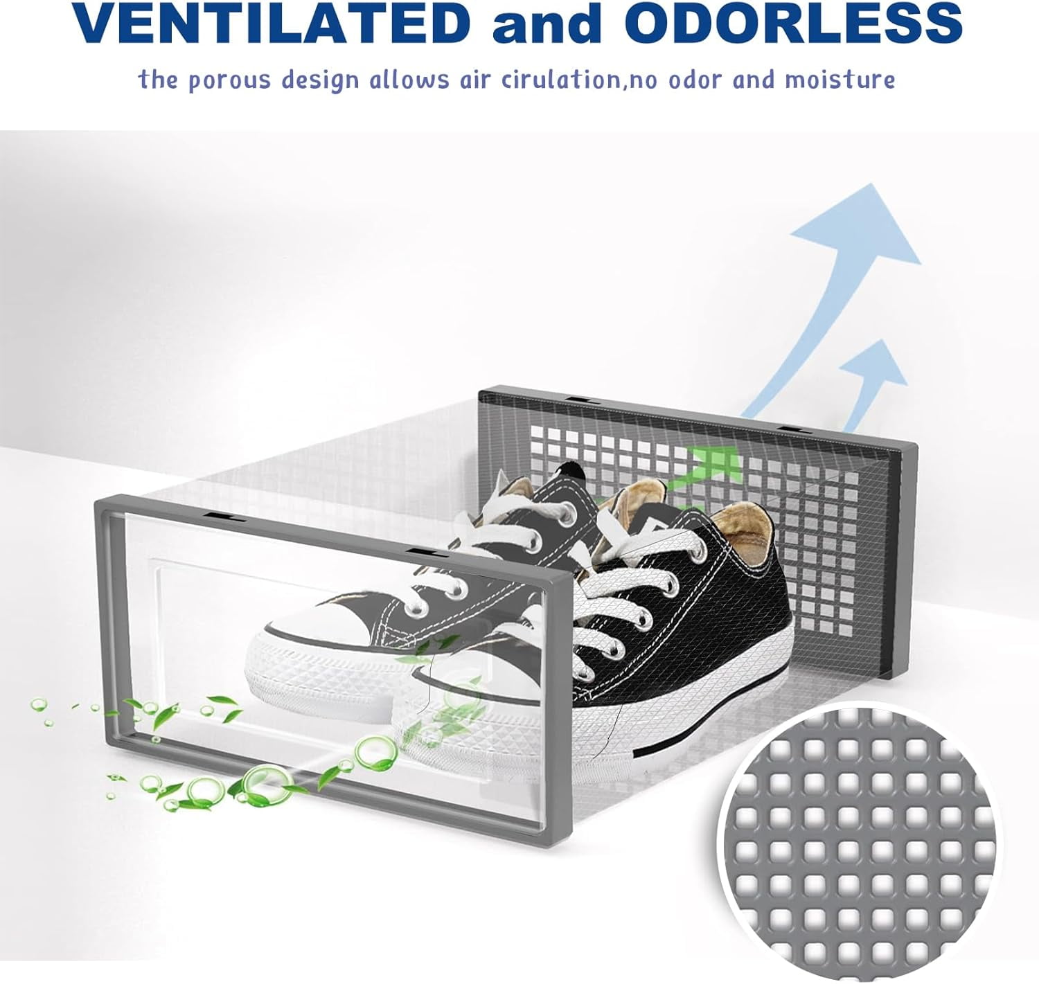 DQQKMM 12-Pack XL Shoe Storage Box, Clear Shoe box Plastic Stackable Shoe Organizer for Closet, Space Saving Foldable Shoe Rack Sneaker Container Bin Holder(gray)