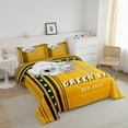 thumbnail image 2 of American Football Bedding Twin, Football Game Bedding Comforters & Sets Youth American Football City Style Comforter Set, Yellow Black and White Helmet Quilt (Green Bay), 2 of 6