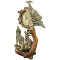 thumbnail image 4 of Ebros Howling Gray Wolves Family Table Clock with Pendulum 10.5" Height Decor, 4 of 4
