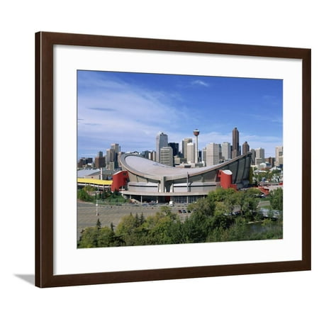 Calgary Imports Olympic Saddledome and Skyline, Calgary, Alberta, Canada, North America Framed Print Wall Art By Hans Peter Merten ()