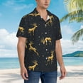 thumbnail image 5 of Goofa Christmas Deers Hawaiian Shirt for Men, Unisex Summer Beach Casual Short Sleeve Button Down Shirts,Aloha Tropical Floral print shirt-Small, 5 of 9