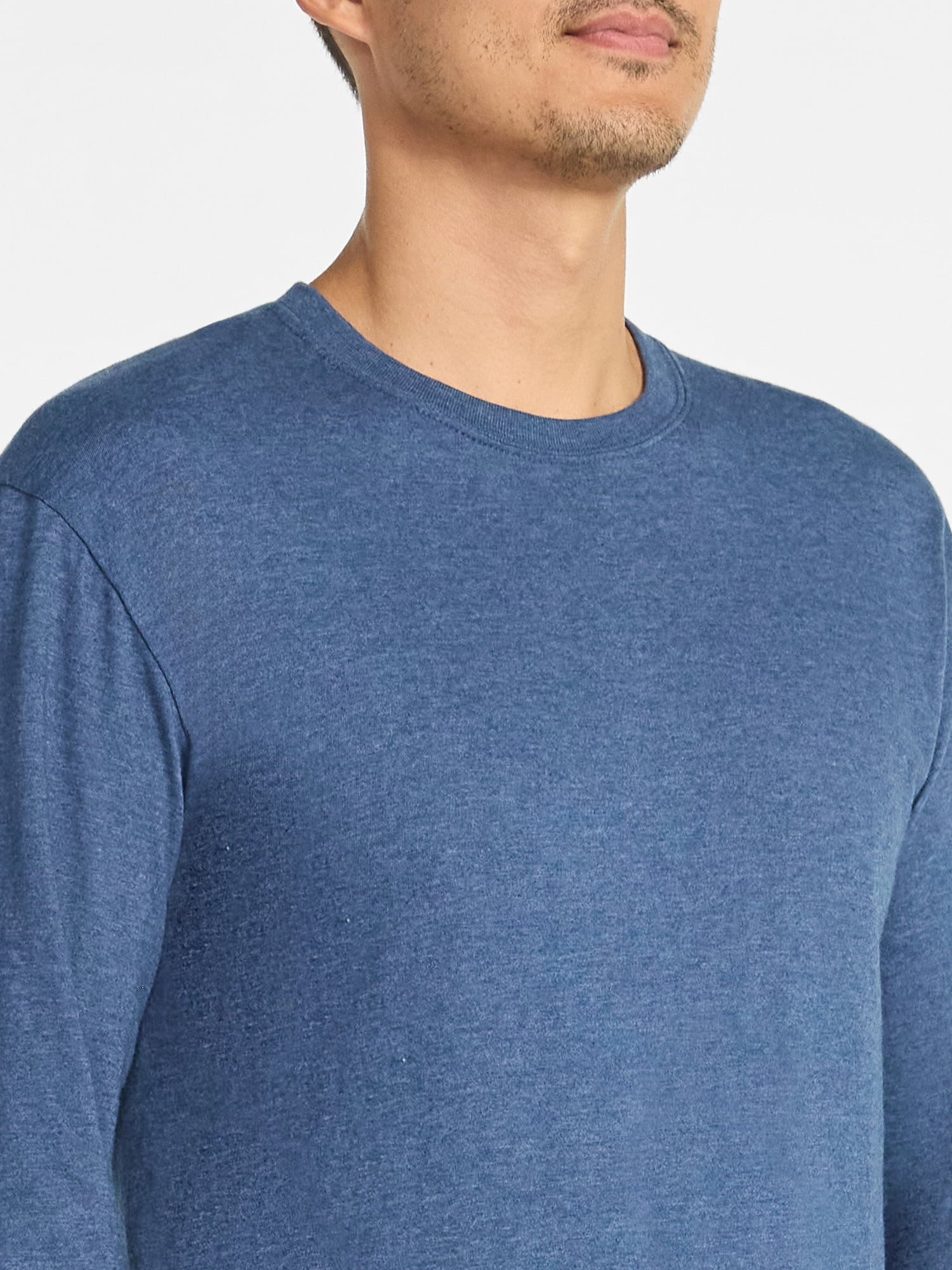 Athletic Works Men's and Big Men's Cotton Tee with Long Sleeves, Sizes S-3XL