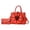 Red, variant on Faraee 2Pcs Women Medium Satchel Handbag Work Tote Shoulder Crossbody Bag Casual Top Handle Purse with Clutch Wallet Black