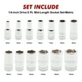 thumbnail image 4 of CASOMAN  PRO 13PCS 1/4" Drive Mid-Length Socket Set, 6-Point, Mirror Chrome Finish, Metric, 4mm to 15 mm, 4 of 8