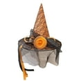 thumbnail image 2 of Gelikeya Witches Hat for Kids/Adult Halloween Party Wear Hat with Headband Women's Fashion Halloween Apparel (Orange, Adult), 2 of 5