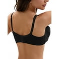 thumbnail image 3 of INSPIRE CHIC Women's V Neck Adjustable Strap Underwire Push Up Bras, Available in Plus Size C 36 Black, 3 of 5