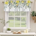 thumbnail image 2 of Summer Lemon Curtain Valances for Windows, Kitchen Valance Window Treatments Panel 2 Pack, Spring Floral Eucalyptus Leaves Botanical Rod Pocket Short Curtains for Bathroom Bedroom 54 x 18 Inch, 2 of 8