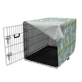 thumbnail image 3 of Yellow Bird Dog Crate Cover, Flying Cranes and Flowers Pattern, Easy to Use Pet Kennel Cover Small Dogs Puppies Kittens, 7 Sizes, Pale Blue Yellow, by Ambesonne, 3 of 6