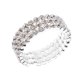 thumbnail image 2 of BRIGHTFUFU Pulsera con tachuelas de diamantes de imitación Brazalete con incrustaciones de diamantes de imitación Pulsera de puño abierto de tres capas (Plata), 2 of 6