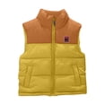 thumbnail image 4 of Boys Quilted Vest Outwear Full Zip Warm Fashion Casual Winter Sleeveless Jacket Yellow 6, 4 of 7