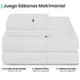 thumbnail image 2 of Sabanas Lisas Ubbe, Tamaño Matrimonial, Color Blanco, 4 Piezas, 2 of 7