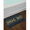 thumbnail image 2 of Hug Bath Mat, Modernistic Square Stamp Like Romantic Text Just 2 Words Hug Me, Plush Bathroom Decor Mat with Non Slip Backing, 29.5" X 17.5", Dark Tan Dark Night Blue, by Ambesonne, 2 of 2
