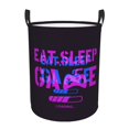 thumbnail image 1 of XMXT Collapsible Laundry Basket, Gaming Motto Imprinted Design Waterproof Laundry Hamper, 40L Black, 1 of 8