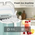 thumbnail image 4 of WAA Bullet Ice Maker Countertop with Handle,9 Bullet Ice Cubes Ready in 6 Mins,26 Lbs/24H,Self-Cleaning Portable Ice Machine with Basket and Scoop,for Home/Kitchen,Green, 4 of 6
